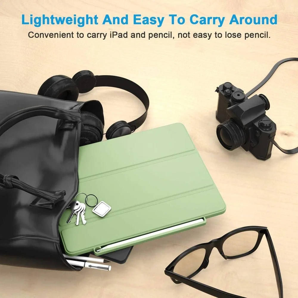 Tablet Case with Pencil Holder Support Magnetic Attachment & Wirelessly Charge